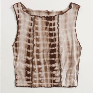 ✨3/$20 SHEIN Brown Tie Dye Crop Top